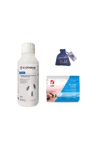 Vebi Set insecticid muste K-Othrine 7.5 Flow 1 L + 100 g granule pentru furnici + sac lavanda LF 10 gr