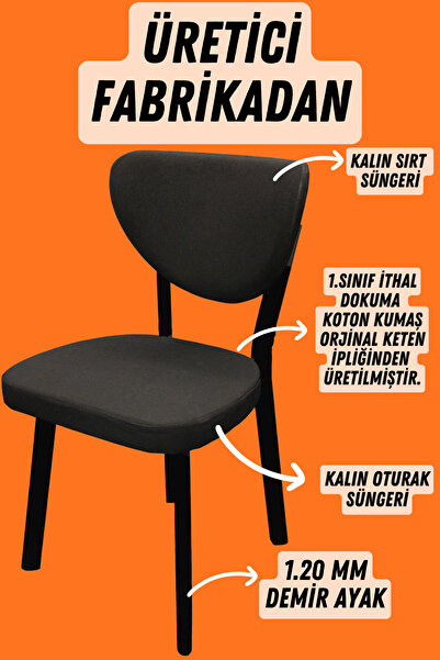 KUMS MOBİLYA Elma Mutfak Sandalyesi Yemek Odası Bahçe Balkon Otel Restoran Ka...