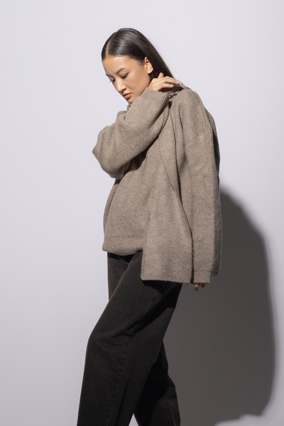 Avrile Tricot Sweater with Shawl Detail