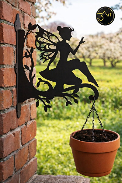 3art Metal Metal Saksı Askılığı - Duvar Tipi Dekoratif Çiçek Askısı