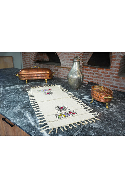 Komana Art El Baskısı Pamuklu Püsküllü Runner – Geleneksel Tokat Tahta Baskı ...