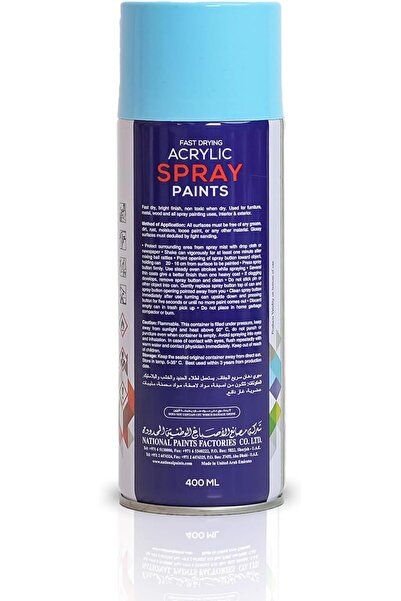NATIONAL PAINTS Fast Drying Acrylic Spray Paint - Light Blue 211