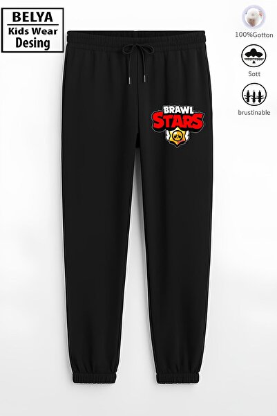 Belya Kids Wear Παιδικό αθλητικό παντελόνι με ελαστικό πόδι από βαμβάκι με 3 ...