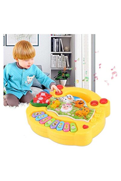 BLOOMING TIME Portable Animal Farm Piano Drum Keyboard Musical Toy with Flashing Lights, Sounds & So