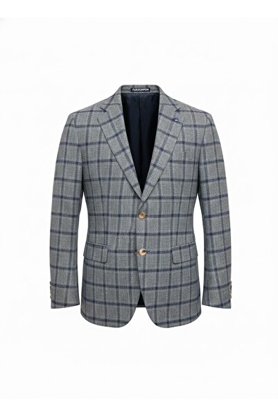 Plus Scorpion Men's plaid jacket, smart-casual style