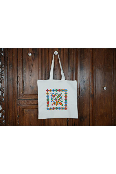 Komana Art حقيبة قماشية مطبوعة يدويًا - 100% قطن، تصميم تقليدي، صديقة للبيئة