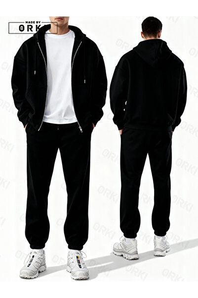 EFFRENATU Unisex Oversized Hooded Zippered Tracksuit Set – Minimal Premium