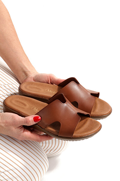 ARTI ARTI AYAKKABI Artı-Artı020-5006 Women's Tan Slippers with Orthopedic Heel Spur Function