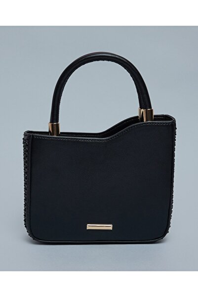 R&B حقيبة يد نسائية سوداء مزينة