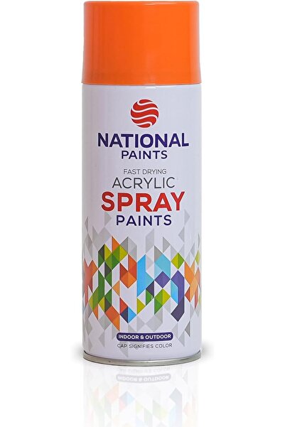 NATIONAL PAINTS بخاخ طلاء أكريليك سريع الجفاف - برتقالي 318