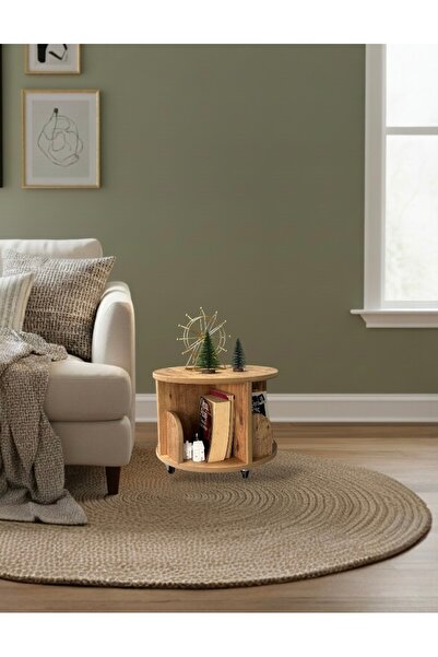 atlantik mobilya 360° Mdflam Dekoratif Döner Kitaplık 35x45