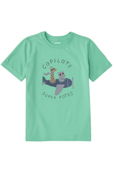 Colermi تي شيرت للأطفال – رحلة بالطائرة على شكل زرافة وحصان الماء مطبوع