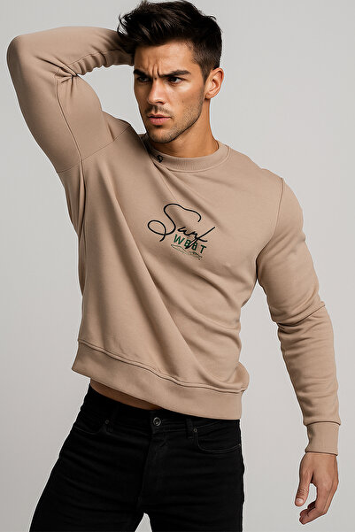 Stylein سويت شيرت مطبوع صورة ركوب الأمواج على الساحل الغربي