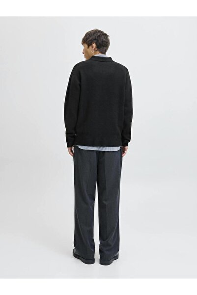 Jack & Jones Jjsoho Ollie Knit Split Neck Ln Collared Sweater