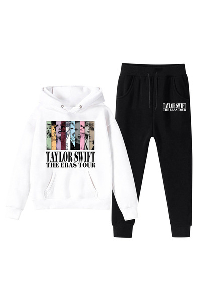 NO BRAND Taylor Swift, The Eras Tour fleece sweatshirt set, WY-330, white, 100cm