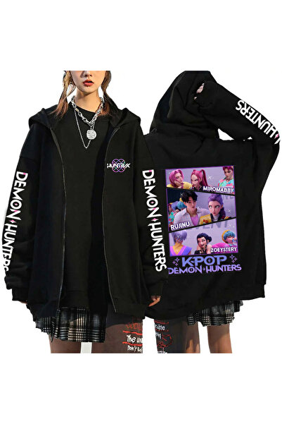 NO BRAND هودي مستوحى من فرقة فتيات ويتشر الكورية، بقصة فضفاضة، مناسب لفصلي ال...