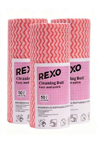 rexo Practical and soft cleaning roll, ideal for the kitchen and bathroom, 3 pieces