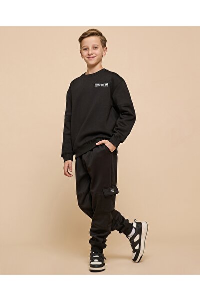 R&B Boy'S Black Printed Clothing Set