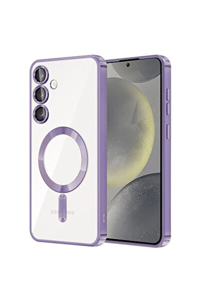 OEM Carcasă magnetică de lux compatibilă cu Samsung Galaxy S24 FE, violet închis