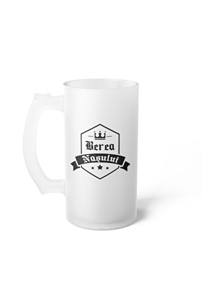 stickerino Cana de Bere cu Mesaj „Berea Nasului”, 500 ml, transparent mat