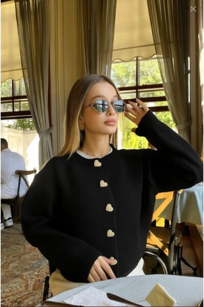 ÖZKURTOĞLU COLLECTİON Cardigan de damă din tricotaj burgundy cu detalii cu na...