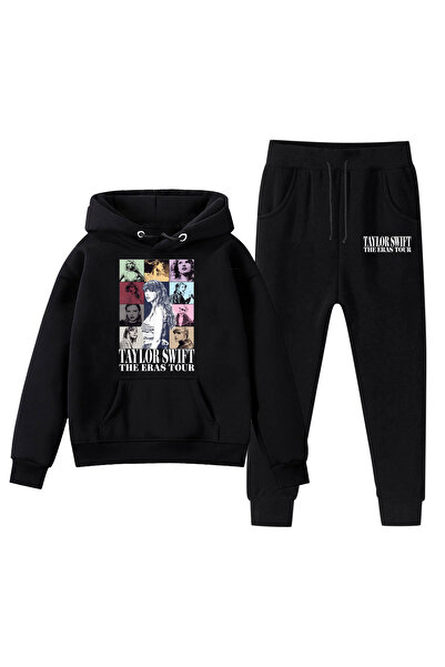 NO BRAND طقم سويت شيرت من الصوف من تايلور سويفت، جولة ذا إيراس، WY-197، أسود،...