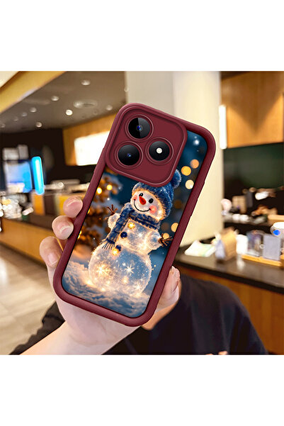 Hontinga حافظة ملونة بسيطة من مادة السيليكون المتوافقة مع هاتف Realme C51 مضا...