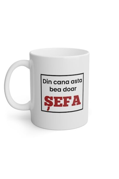stickerino Cană ceramică „Doar șeful bea din această cană”, 380ml, albă