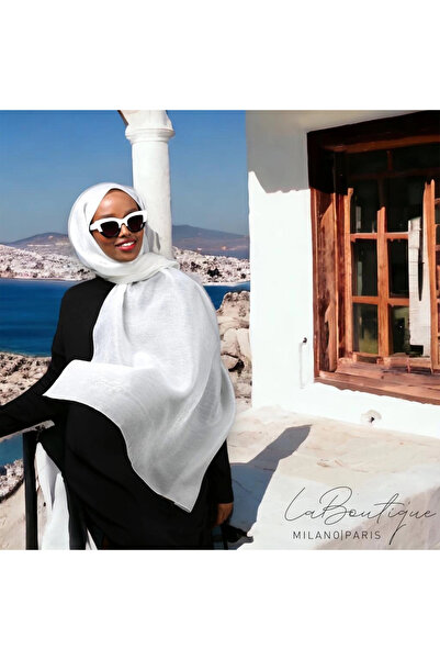 LA BOUTIQUE Simil Shawl - White - 70X190