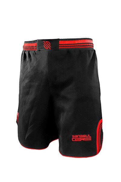 Sanabul شورتات فنون القتال المختلطة للرجال - جيو جيتسو بدون زي - أحمر، مقاس كبير