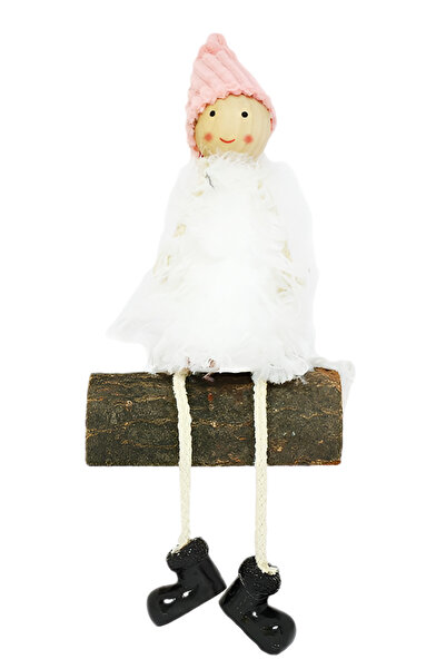 LUDIRO Wooden Christmas Decoration, Child on a Log, 26x9 cm, Multicolor