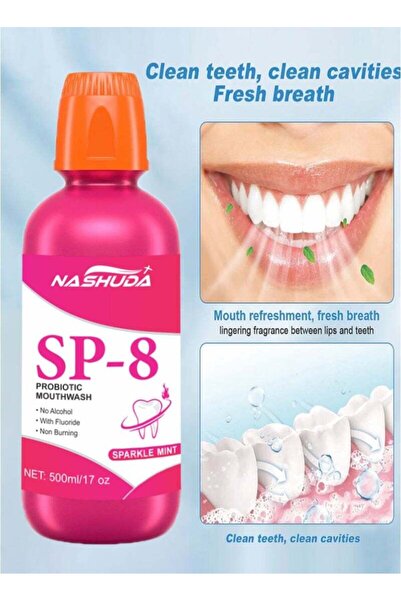 SP غسول فم مضاد للتسوس بنكهة النعناع المنعش، تركيبة أطباء الأسنان من هيلثي سم...