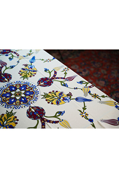 Komana Art Pamuklu Laleli Geleneksel Motifli Masa Örtüsü – Yıkanabilir, Dayan...