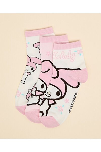 R&B 3 Pack My Melody Print Ankle Socks