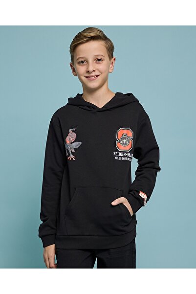 R&B Spiderman Printed Hoodie With Long Sleeves