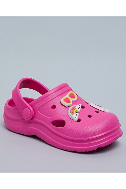 R&B Girl'S Fuchsia Charm Detail Slingback Clogs