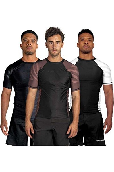 Sanabul Essential Short Sleeve Compression Shirt - Large Brown (MMA/BJJ Rash ...