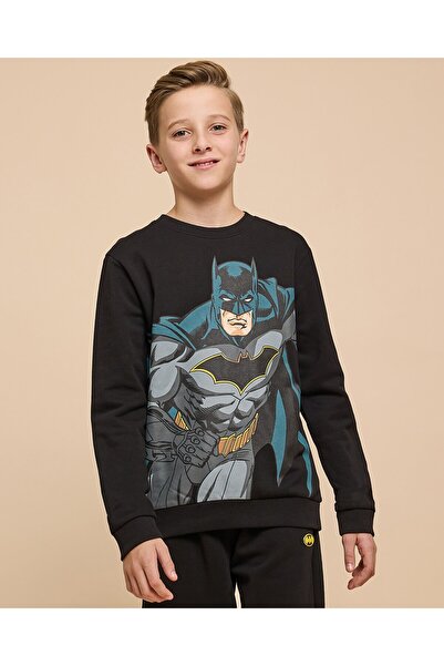 R&B Batman Printed Sweatshirt With Crew Neck And Long Sleeves
