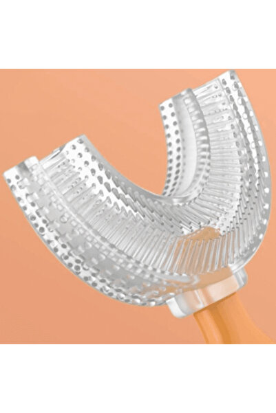 CRM Periuță de dinți în formă de U pentru copii 0-2 ani, silicon ergonomic, galbenă