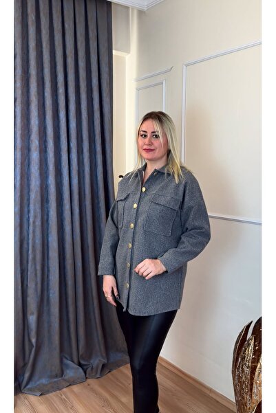 LivaButik Kaşe düğmeli gömlek ceket