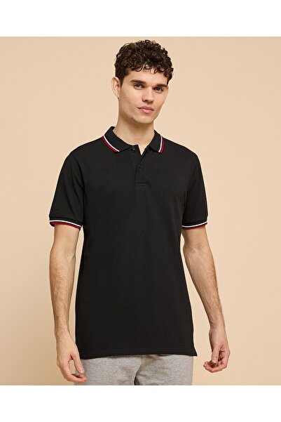 R&B Contrast Tipping Polo T-Shirt With Short Sleeves