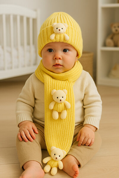 tinitins Knitwear Baby Boy Scarf Beanie Set of 2