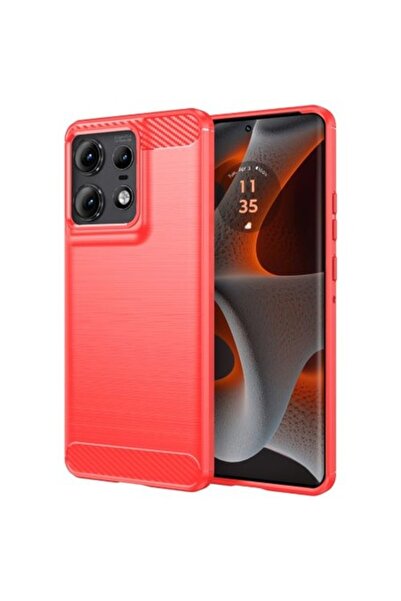 OEM Carcasă tip carbon moale, compatibilă cu Motorola Edge 50 Pro, roșie