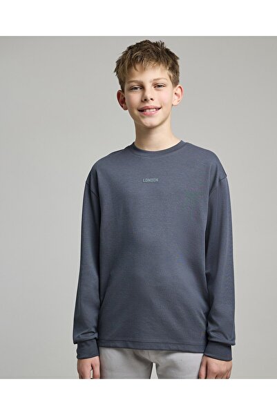 R&B Printed T-Shirt With Crew Neck And Long Sleeves