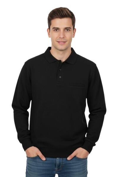 BAGLAN سترة رجالية كبيرة الحجم بياقة بولو وجيوب من سيلانيك BGL-ST04978