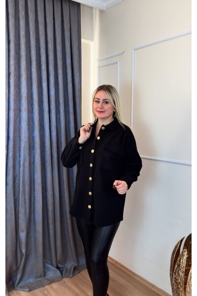 LivaButik Kaşe düğmeli gömlek ceket