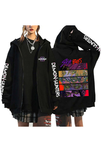 NO BRAND هودي مستوحى من فرقة فتيات ويتشر الكورية، بقصة فضفاضة، مناسب لفصلي ال...