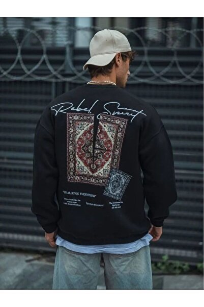 ZEMLİYA Black - Have a Good Mood Every Day Teddy Bear Printed Hoodie Zippered...