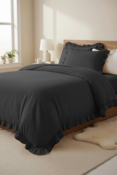 Sudemhome 100% Natural Cotton Single Ruffled Duvet Cover Set 160*220