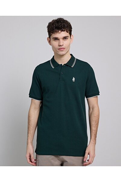 R&B Logo Embroidered Polo T-Shirt With Short Sleeves